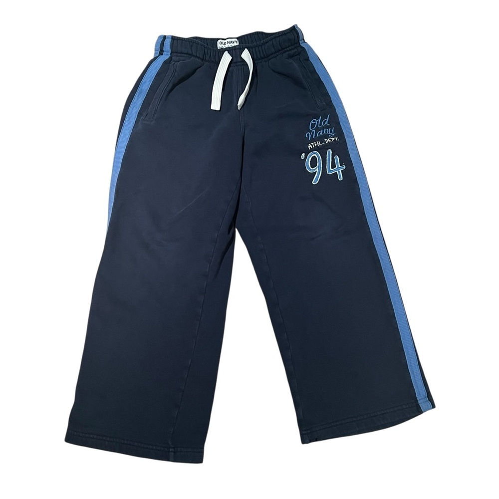 Old Navy Vintage Kids Sweatpants Navy with Light Blue Stripe Size M Little Boy